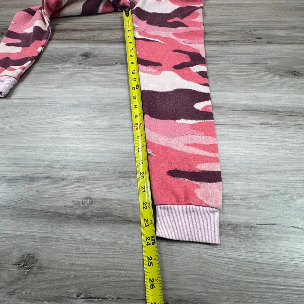 Justice‎ Pink Camo Joggers Sweatpants Girls Size M 10 Drawstring Waist